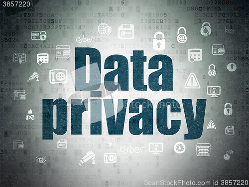 Image of Security concept: Data Privacy on Digital Paper background