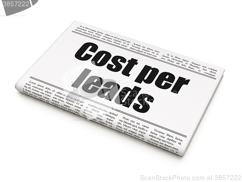 Image of Business concept: newspaper headline Cost Per Leads