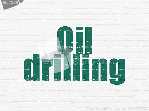 Image of Industry concept: Oil Drilling on wall background