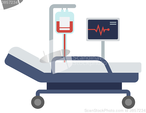 Image of Hospital bed with medical equipments.