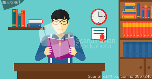 Image of Man reading book.