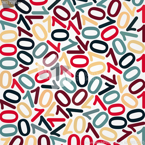 Image of Abstract Information background: multicolor Binary Code ?n White, vector illustration