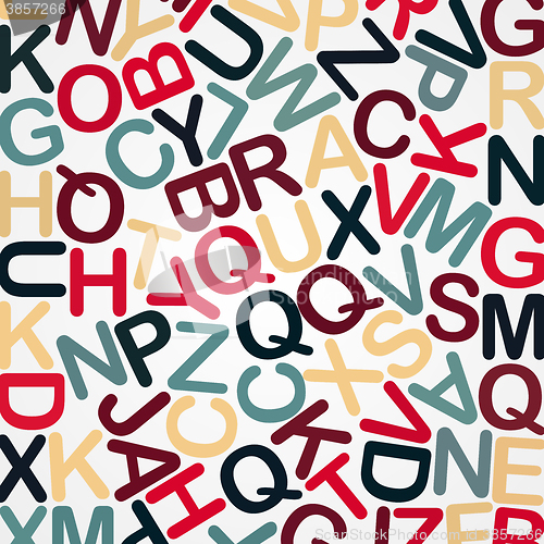 Image of Abstract Learning background: multicolor Letters ?n White, vector illustration