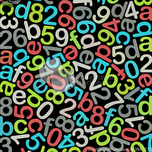 Image of Abstract Data background: multicolor Hexadecimal Code ?n Black, No Gradients, vector illustration