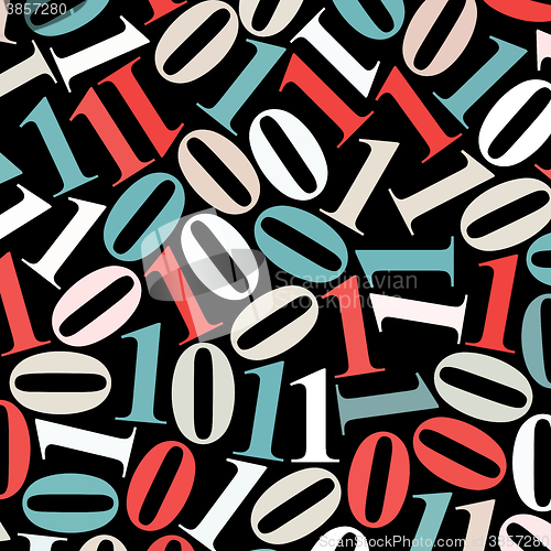 Image of Abstract Data background: multicolor Binary Code ?n Black, No Gradients, vector illustration