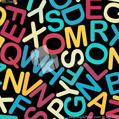 Image of Abstract Education background: multicolor Letters ?n Black, No Gradients, vector illustration