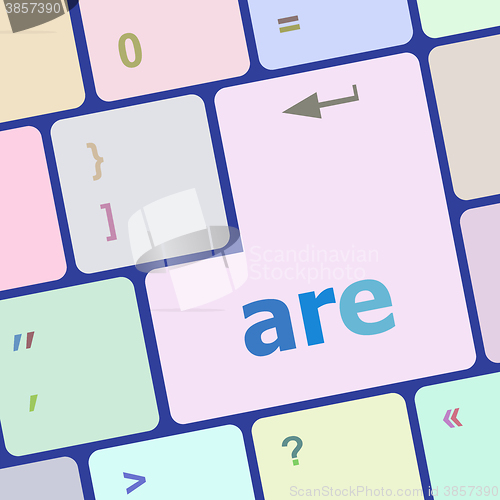 Image of are word on computer keyboard key vector illustration
