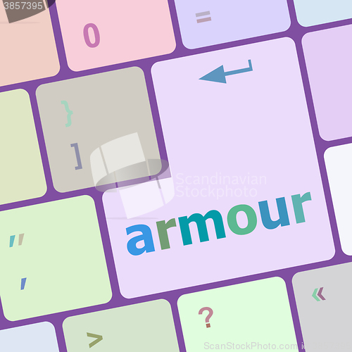 Image of Keyboard with enter button, armour word on it vector illustration