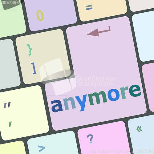 Image of Keyboard with enter button, anymore word on it vector illustration