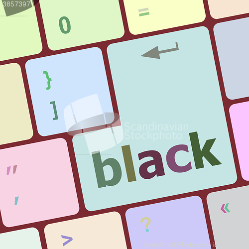 Image of black enter button on computer pc keyboard key vector illustration