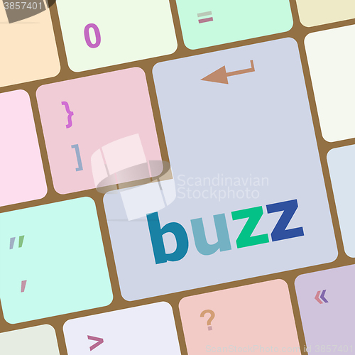 Image of buzz word on computer keyboard key vector illustration