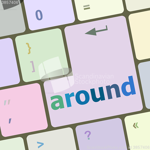 Image of Keyboard with enter button, around word on it vector illustration