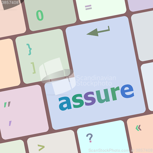 Image of Keyboard with enter button, assure word on it vector illustration