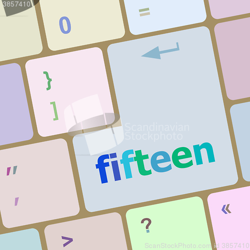 Image of fifteen button on computer pc keyboard key vector illustration