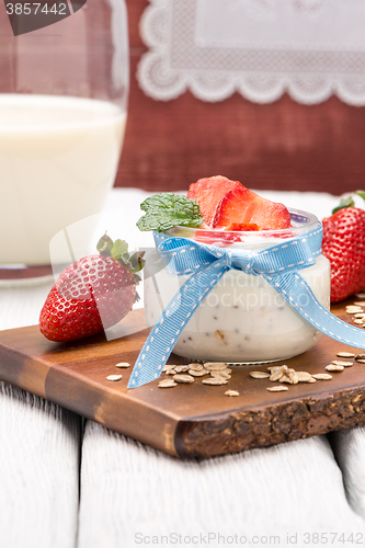 Image of Strawberries desert with cream