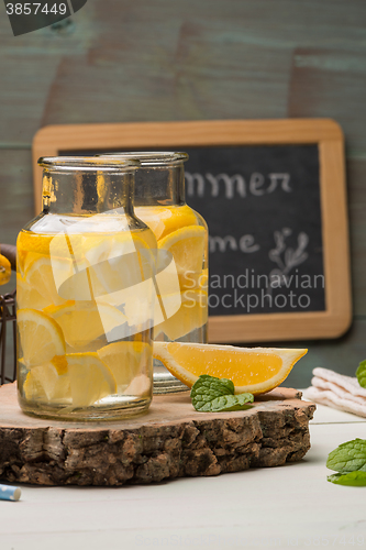 Image of Lemon and lime slices in jars