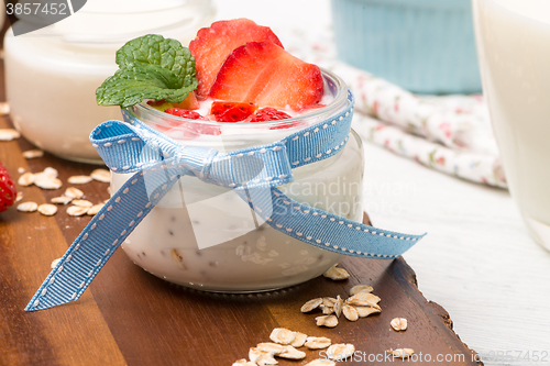 Image of Strawberries desert with cream