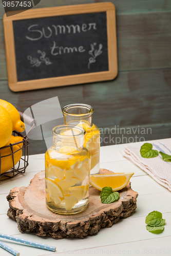 Image of Lemon and lime slices in jars