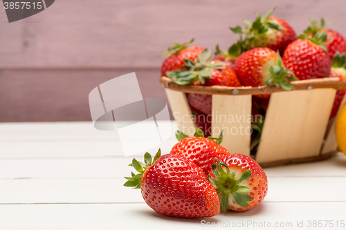 Image of Strawberries in a small basket