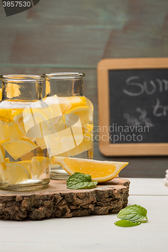 Image of Lemon and lime slices in jars