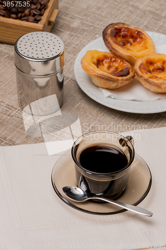 Image of Portuguese Custard Tarts with Coffee