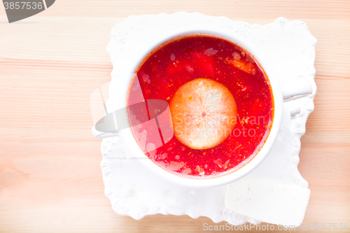 Image of Russian traditional borsch 