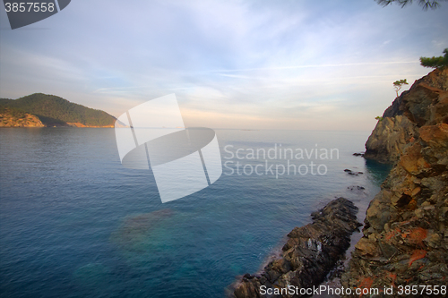 Image of rocky shore of the Mediterranean sea