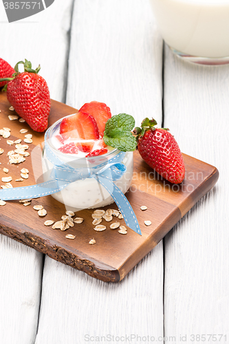 Image of Strawberries desert with cream