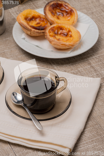 Image of Portuguese Custard Tarts with Coffee