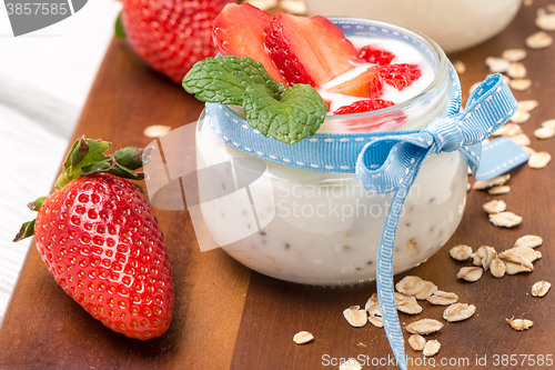 Image of Strawberries desert with cream