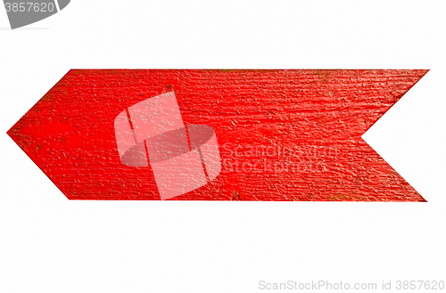 Image of Red wooden arrow