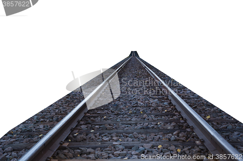 Image of Railroad tracks islated on white