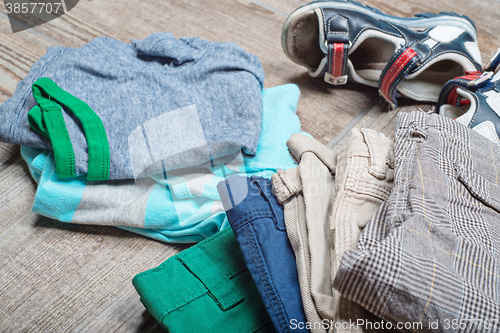 Image of Some boy\'s casual outfits in stack