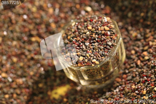 Image of red pyrope minerals (garnet)