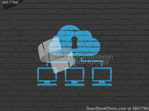 Image of Security concept: Cloud Network on wall background