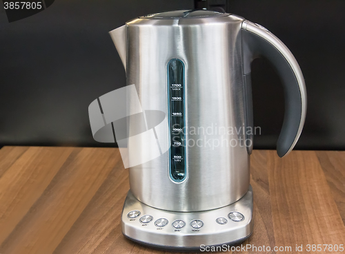 Image of Electric kettle on the table surface.