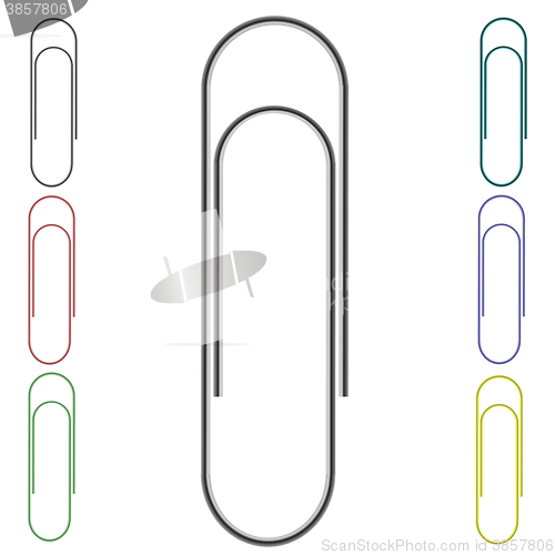 Image of Set of Colorful Paper Clips