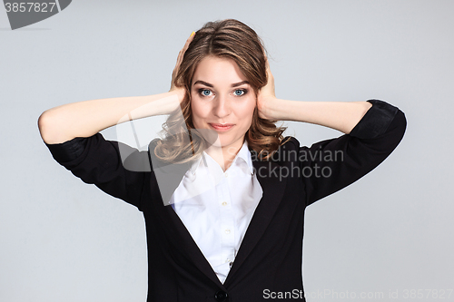 Image of The young woman\'s portrait with happy emotions