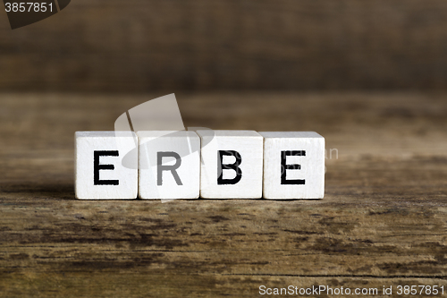 Image of The word heritage written in cubes