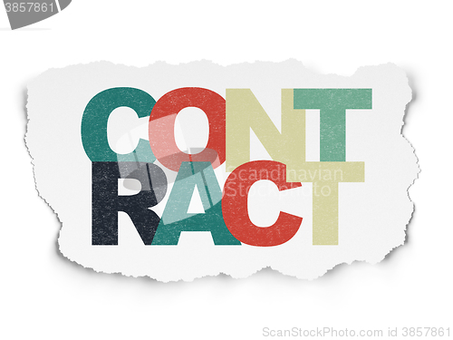 Image of Finance concept: Contract on Torn Paper background