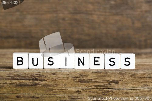 Image of The word business written in cubes