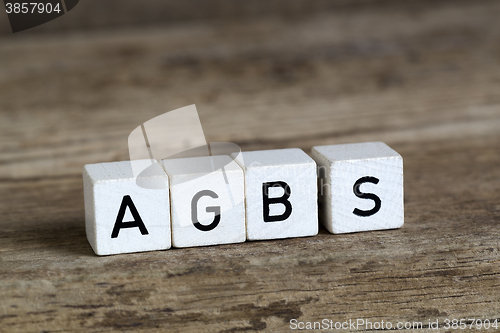 Image of The German word AGBs written in cubes