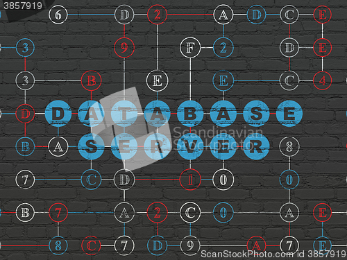 Image of Database concept: Database Server on wall background