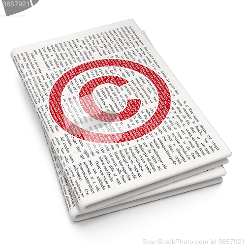 Image of Law concept: Copyright on Newspaper background