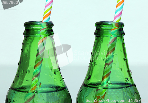 Image of Glass Bottles of Water