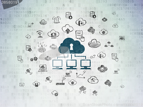 Image of Cloud networking concept: Cloud Network on Digital Paper background