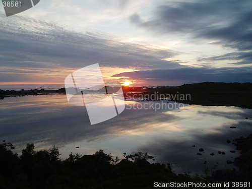 Image of Midnight sun in Lofoten. At 2 a.m.