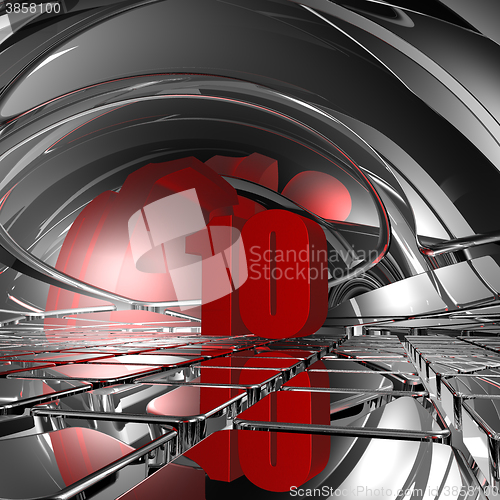 Image of red number ten - 3d illustration