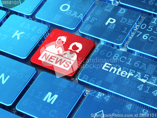 Image of News concept: Anchorman on computer keyboard background