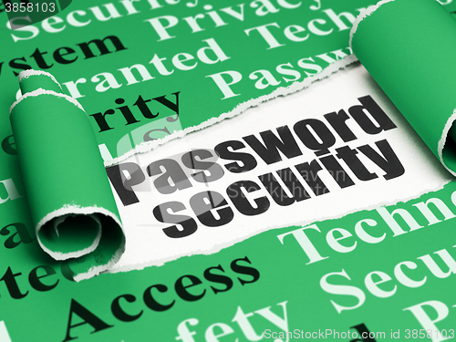 Image of Security concept: black text Password Security under the piece of  torn paper